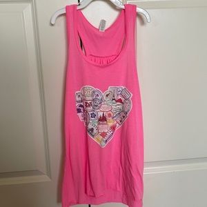Travel heart pink lightweight tank top